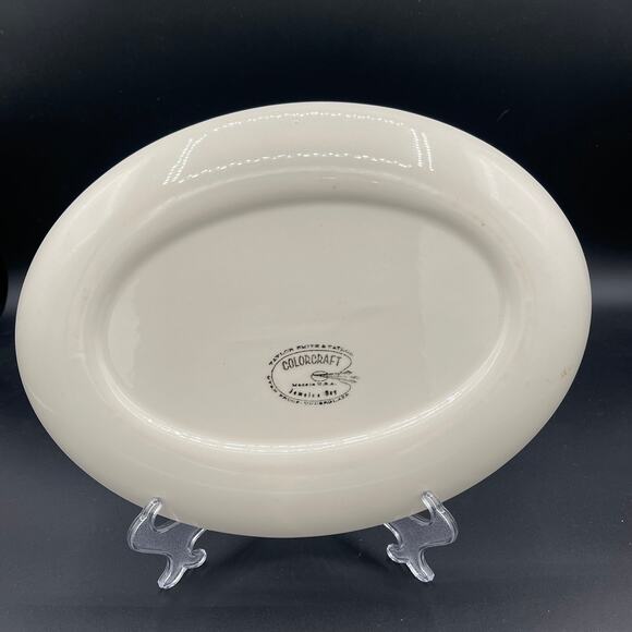 Vtg TST Colorcraft Jamaica Bay Atomic Starburst Oval Platter - Picture 5 of 8